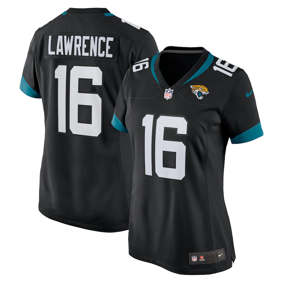 Custom Womens Jacksonville Jaguars #16 Trevor Lawrence Nike Black 2021 NFL Draft First Round Pick Alternate Game Player Jersey